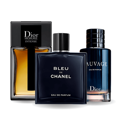 Zestaw 3 perfum Sauvage Dior, Bleu de Chanel, Dior Homme Intense 100ml