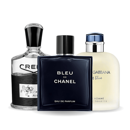 Zestaw 3 perfum Bleu de Chanel, Creed Aventus, Light Blue Dolce Gabbana 100ml