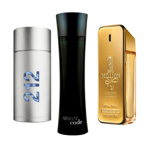 Zestaw 3 perfum  212 Men NYC, Paco Rabanne One Milion, Armani Code Homme 100ml