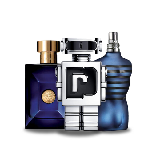 Zestaw 3 perfumVersace DYLAN BLUE, Paco Rabanne PHANTOM, Jean Paul Gaultier ULTRA MALE 100ml