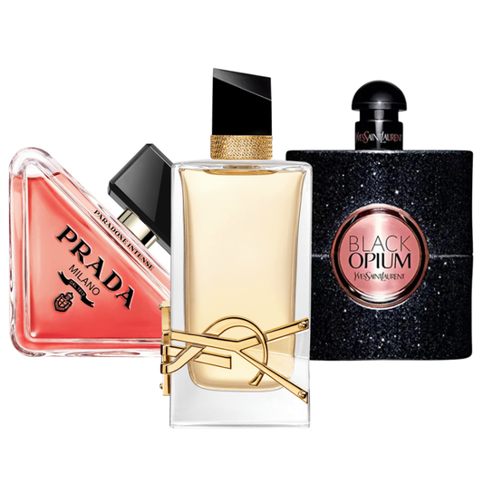 Zestaw 3 perfum Prada Paradox,  Black Opium Yves Saint Laurent, Libre 100ml