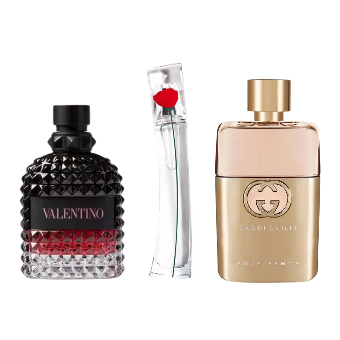 Zestaw 3 perfum 3 Gucci Guilt, Valentini Intense, Flower Kenzo 100ml